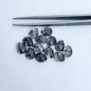 ควอตซ์รูไทล์สีดำธรรมชาติทรงลูกแพร์ขนาด 6x9 มม. จากอินเดีย สินค้ามาใหม่ คริสตัลบำบัดแบบขายส่งสำหรับทำเครื่องประดับ - Product Image 3