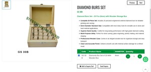 Diamond Burs Set 20 Piece 6mm Diamond Grinding Rotary Kit with <b>Wooden</b> <b>Box</b> for Jewellery Making <b>Tools</b> | Item No GS-30B - Product Image 2