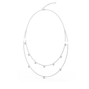 Elegante Collar Floral de Dos Hilos con Diamantes Redondos Cultivados en Laboratorio de 1.79 CTW, Claridad VS+, Chapado en Oro Rosa de 9K - Product Image 3