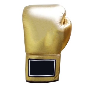 Gants d'entraînement de kickboxing en cuir de vachette respirant et durable, anti-humidité, antidérapants, avec logo personnalisé, lacets or et blanc pour la boxe - Product Image 2