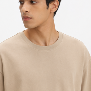 เสื้อยืดผู้ชายสีผสมแบบกำหนดเอง ผ้าฝ้ายเนื้อหนา คอกลมแบบริบ - เหมาะสำหรับขายส่งเสื้อผ้าสตรีทแวร์ - Product Image 6