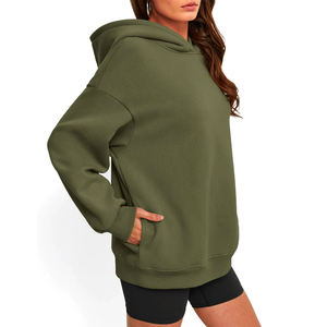 Sweat-shirt à capuche en molleton de coton pour femme, doux et chaud, à manches longues, décontracté, streetwear - Product Image 6