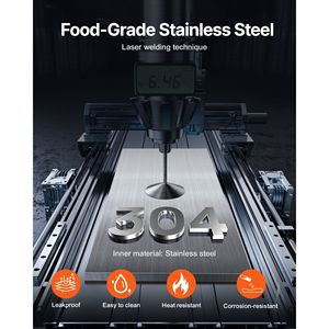 Dispenser Elettrico Commerciale per Bottiglie e Formaggi 0.8x2 L, Temperatura Regolabile 86-185°F, Attrezzatura per Fudge Caldo e Riscaldamento, in Plastica - Product Image 5