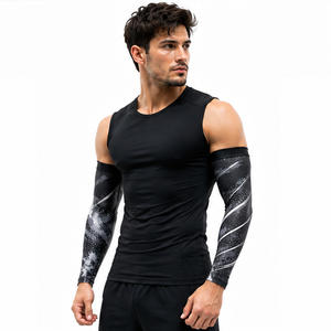 Mangas de compresión deportivas para hombre, personalizadas, transpirables, elásticas, para entrenamiento, correr, ciclismo, soporte atlético y protección. - Product Image 4