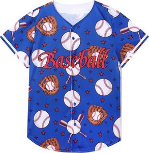 Maillot de baseball respirant sublimé sur mesure, entièrement boutonné, équipement d'équipe, veste de baseball aux couleurs vives pour hommes - Product Image 1