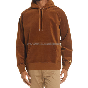 Oem High Quality Premium Hoodies Custom Logo Embroidery Vintage Heavyweight <b>Brown</b> Corduroy Hoodie - Product Image 1