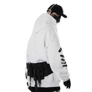 เสื้อฮู้ดดี้เทคแวร์ผู้ชายทรงโอเวอร์ไซส์ สีขาว สตรีทแวร์ลายกราฟิก ไซเบอร์พังก์ สไตล์ยูร์บัน แทคติคอล ผ้าคอตตอนหนานุ่ม ฮิปฮอป - Product Image 3