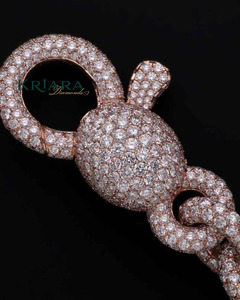 S925 Rose Gold Plated Moissanite Lock <b>Statement</b> <b>Necklace</b> Round Brilliant Cut Micro Insert Unisex Everyday Wear - Product Image 3