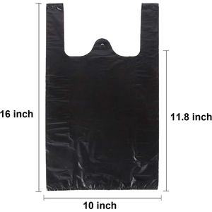 Confezione da 100 Sacchetti Neri in Plastica da 10 x 16 Pollici con Manici, Ideali per la Spesa e lo Smaltimento delle Deiezioni di Animali Domestici - Product Image 2