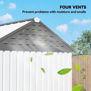 Casetta da Giardino in Metallo e PVC per Attrezzi - Struttura Durevole con Telaio in Plastica - Product Image 3