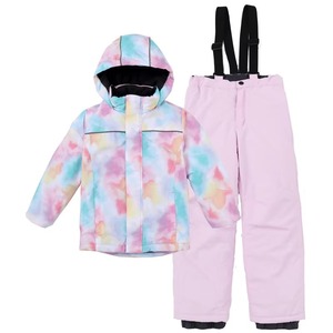 Ensemble de combinaison de ski pour filles, combinaison à capuche avec imprimé camouflage rose et violet et pantalon imperméable pour enfants, vêtements de neige, combinaisons de ski pour enfants - Product Image 2