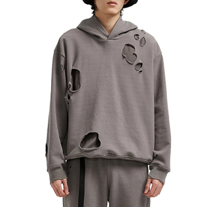 Survêtement Homme Délavé Effet Usé de Haute Qualité Personnalisable Vintage Streetwear Uni Polyester/Coton Effet Soleil Décoloré Prix Abordables - Product Image 3