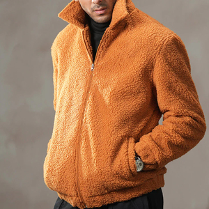 2026 New Men's <b>Fleece</b> <b>Jacket</b> Navy Stand Collar Casual Winter Breathable Windproof Zipper Pocket Cotton <b>Lining</b> - Product Image 5
