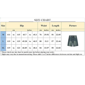 Shorts en jean délavé personnalisés avec logo, unisexe, style streetwear, coupe ample, vintage – Fournisseur - Product Image 6