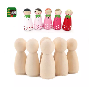 Ensemble de poupées en bois non finies à peindre soi-même, jouet éducatif en bois, poupées en bois éducatives pour l'apprentissage des tout-petits - Product Image 1