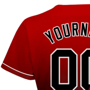 Red Black White Fashion Baseball Jersey for Men Button Down Team Uniform Breathable Lightweight <b>Athletic</b> Tournament Sports - Product Image 4