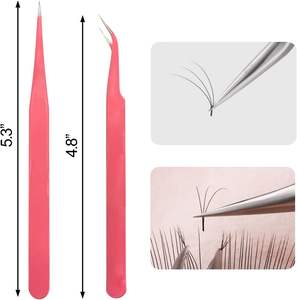Pince à épiler pour cils en acier inoxydable avec logo personnalisé gratuit, pince à épiler pour cils à 90 degrés, volume, marque privée, pointe lisse, pince à épiler pour extensions de cils - Product Image 3