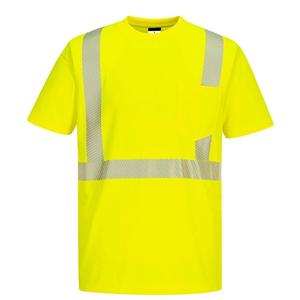 Chemises de sécurité en coton tricoté 100% avec logo personnalisé, haute visibilité, vêtements de travail réfléchissants pour la construction, la circulation et l'industrie - Product Image 3