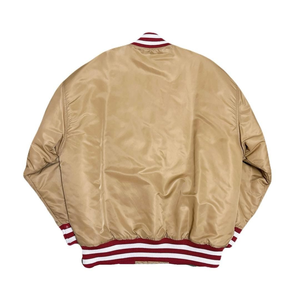 Chaqueta Bomber de Nailon Personalizada para Hombre con Cuello de Piel y Cierre de Botones para Invierno - Product Image 3