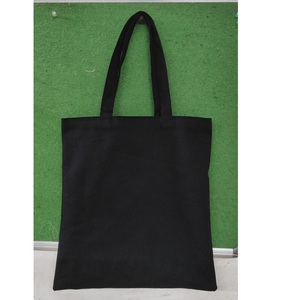 Sac fourre-tout en toile noire de grande qualité avec coutures renforcées, bretelles confortables, disponible à bon prix - Product Image 5