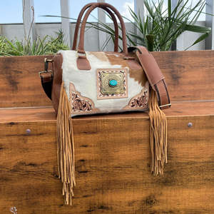 New Personalized Handmade Real 2 Piece Combo Set Genuine Cowhide Leather Small & Big Fringe Duffle Travel <b>Bag</b> <b>for</b> <b>Men</b> & Women - Product Image 6