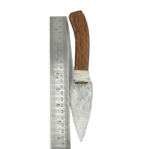 Cuchillo de cristal transparente de alta calidad con mango de cristal, hoja con punta de flecha tallada a mano, decoración espiritual, decoración para brujas, venta al por mayor - Product Image 3