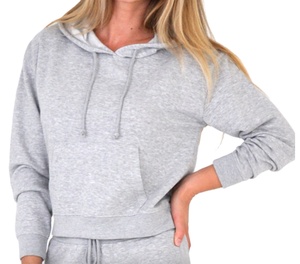 Sweats à capuche de sport super doux pour femmes, hauts d'entraînement courts, motif brodé 3D, respirant, à capuche, coupe ample, hauts courts pour l'hiver - Product Image 2