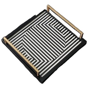 ถาดเสิร์ฟผลไม้ทำจากเรซินอีพ็อกซี่พร้อมที่จับทำจากไม้ - Product Image 2