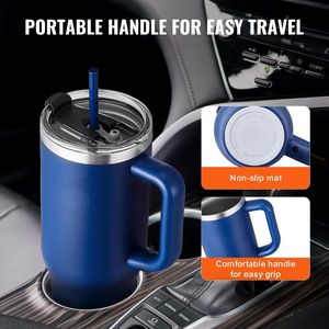 Tasse à café isotherme de 40 oz avec poignée pour une consommation facile – Accessoire de boisson - Product Image 4