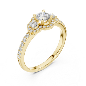 แหวนแต่งงานเพชรทรงกลมเพาะเลี้ยงในห้องปฏิบัติการทองคำขาว 14K สำหรับผู้หญิง |   เพชรที่เพิ่งเพาะเลี้ยง - Product Image 5