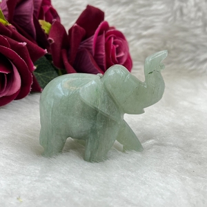 Figura de Elefante de Aventurina Verde Tallada a Mano, Piedra Preciosa Natural, Amuleto de Buena Suerte y Prosperidad, Decoración Feng Shui, Venta al por Mayor, Chakralume de Rajasthan - Product Image 5