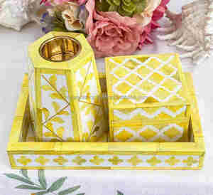 Ensemble de brûleur à bakhoor artisanal de luxe avec porte-encens en résine et plateau de service décoratif pour Oud arabe - Product Image 4