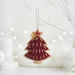 Handmade Beaded Christmas <b>Tree</b> Hanging Decoration Zari Embroidery Holiday Home Decor Christmas <b>Tree</b> <b>Ornament</b> - Product Image 1