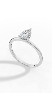 Anillo de Compromiso Clásico de Plata de Ley con Diamante Simulado en Forma de Pera, Anillo de Boda Minimalista con Solitario para Mujer - Product Image 3