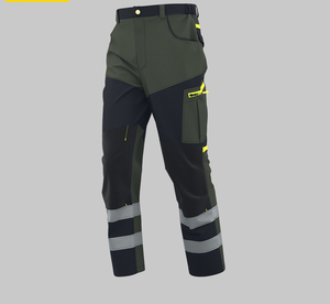 Safety Outdoor Hiking Trousers with Reflective Strips Rip-Resistant Workwear Britches Multi-Pockets <b>Work</b> <b>Cargo</b> <b>Pants</b> - Product Image 2