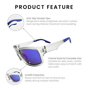 SU1718A-P Trendy Sunglasses UV400 Tinted Scratch Resistance Full Frame Unisex Angle <b>Adjustable</b> - Product Image 2