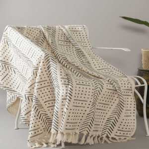 Manta de Algodón Estampada a Mano Ecológica de Lujo, 50x70 Pulgadas, Suave y Transpirable, para Todas las Estaciones, para Sofá, Cama, Sala de Estar - Product Image 2