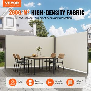 Tenda Laterale Retrattile in Alluminio per Esterni 71 x 236, Protezione Solare Impermeabile in Poliestere 280g con Protezione UV 30+ per Patio - Product Image 2