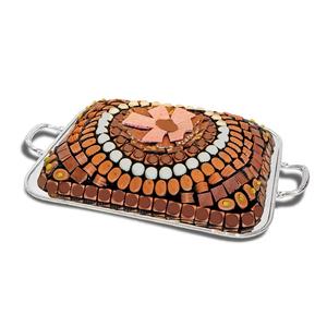 Plateau de service décoratif en plaqué or pour chocolats, idéal pour les mariages et événements, prix imbattable. - Product Image 4