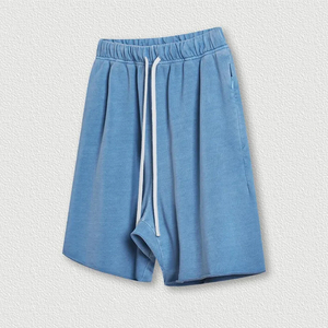 กางเกงขาสั้นผู้ชายทรงโอเวอร์ไซส์ปี 2026 คุณภาพสูง ล้างสีแบบแอซิดวอช ทำสีซีดแบบวินเทจ โลโก้แบบดิสเทรสสั่งทำพิเศษ พิมพ์ลายสกรีนตามสั่ง - Product Image 6