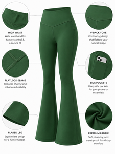 Women High Waist <b>Flare</b> Yoga Pants Print Bell Bottom <b>Leggings</b> Tummy Control Trousers Workout Activewear - Product Image 5