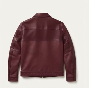 เสื้อแจ็คเก็ตหนังผู้ชายสไตล์นักขี่มอเตอร์ไซค์ ปกคอพับ ปิดด้วยซิป - Product Image 2