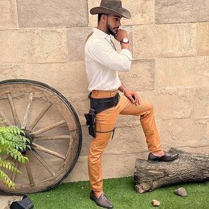 Sangle de cartouches tactique réglable pour la chasse et le tir, 10 compartiments, en cuir de vachette véritable de qualité supérieure, robuste, à dégagement rapide - Product Image 3