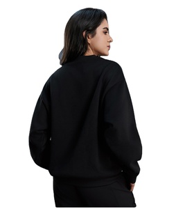 Sudadera con capucha de invierno informal de gran tamaño de 360g de tela tejida de bambú de algodón forrado antiarrugas para mujer de alta calidad - Product Image 6