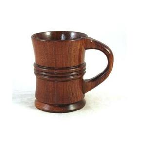 Chope à bière en bois écologique, artisanale classique avec poignée pour usage domestique, artisanat en bois - Product Image 4