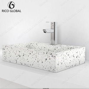 Vasque rectangulaire en pierre RICO GLOBAL, style moderne minimaliste, finition polie, à poser au mur - Product Image 2