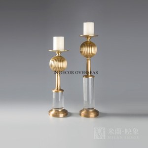 Customized Size And Logo Available Brass Candle Stand With Leaf Design For Home Hotel Living Room <b>Table</b> Decoration Model - Product Image 6