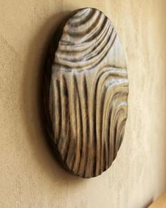 Décoration murale moderne, élégante, ronde, en bois, art mural de luxe pour maisons contemporaines, décoration murale suspendue haute. - Product Image 3