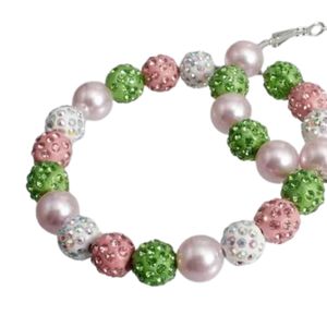Pendientes de Aro con Bolas de Piedra de 2 Pulgadas en Color Rosa Mixto, Joyería de Moda para Mujer, Pendientes de Aro con Cuentas Coloridas, Accesorio Elegante para Fiestas, Regalo - Product Image 2