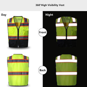 Gilet de sécurité haute visibilité réfléchissant avec fermeture éclair avant, poches multifonctions, gilets de sécurité personnalisés - Product Image 5